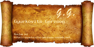 Gyurkovits Gerzson névjegykártya